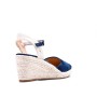 Wedge sandal in mixed materials for women