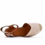 Wedge sandal in mixed materials for women