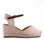 Wedge sandal in mixed materials for women