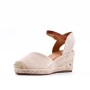 Wedge sandal in mixed materials for women