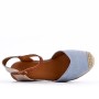 Wedge sandal in mixed materials for women