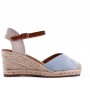 Wedge sandal in mixed materials for women