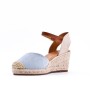 Wedge sandal in mixed materials for women