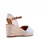 Wedge sandal in mixed materials for women