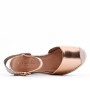 Wedge sandal in mixed materials for women