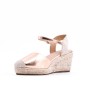 Wedge sandal in mixed materials for women