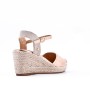 Wedge sandal in mixed materials for women