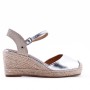 Wedge sandal in mixed materials for women