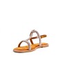 Flat sandal with rhinestones for women