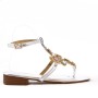 Flat sandal with rhinestones for women