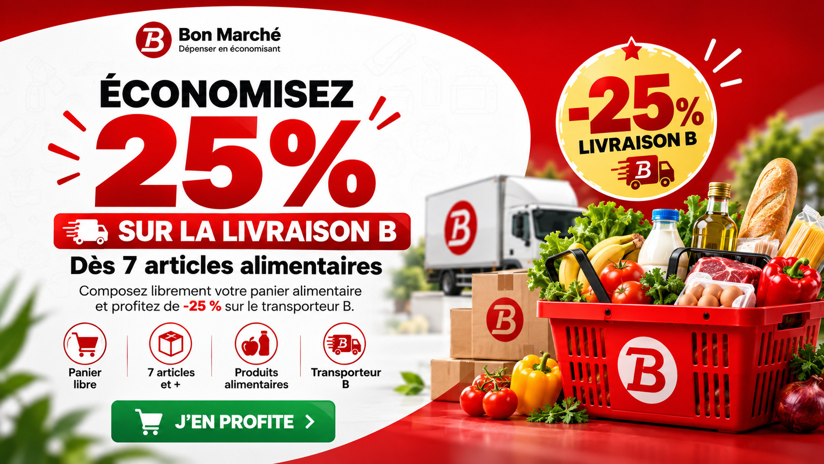 Promotion Bon Marché -25% sur B Delivery